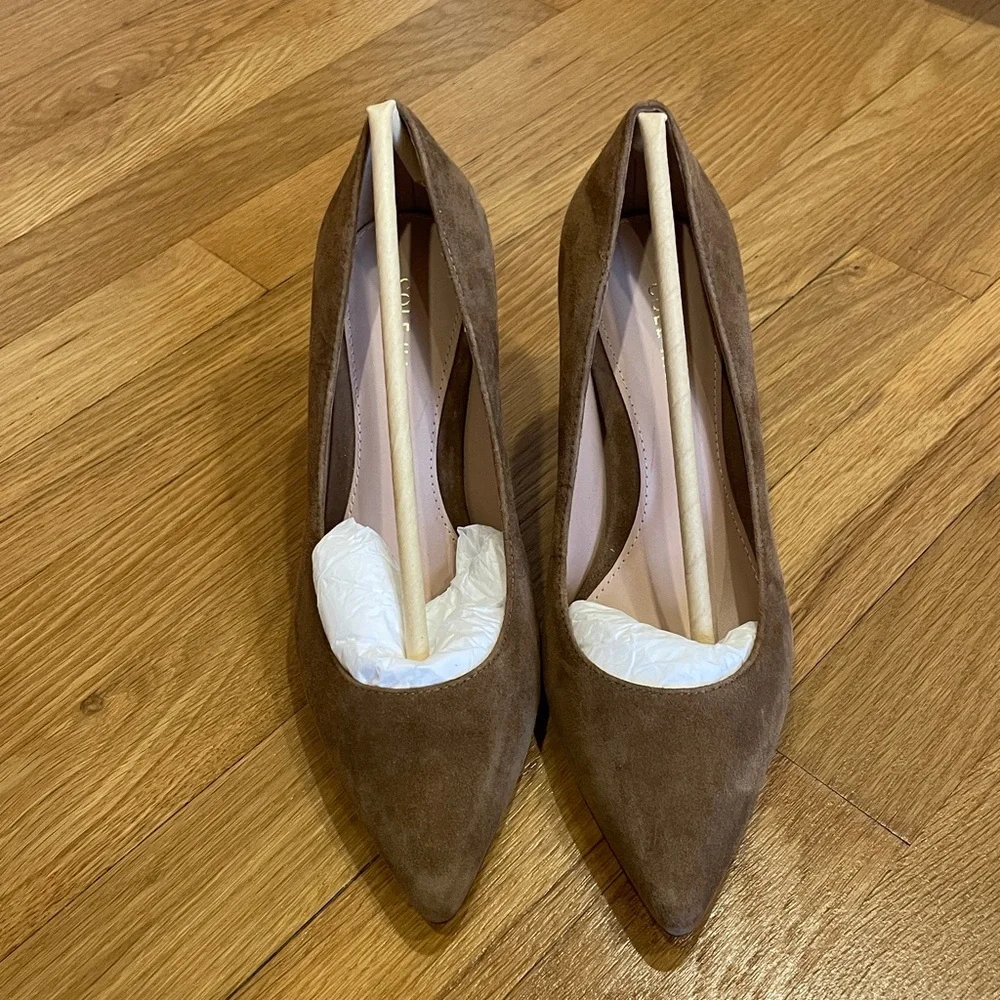 NWT Cole Haan Mylah Heel Pump (Color: spiced brown suede) Size 6 Women - Picture 6 of 14